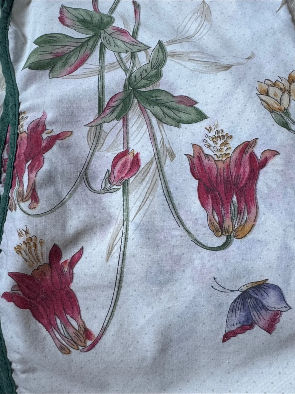 Floral Cotton Pillowcase Pair in White with Pink & Yellow Blooms